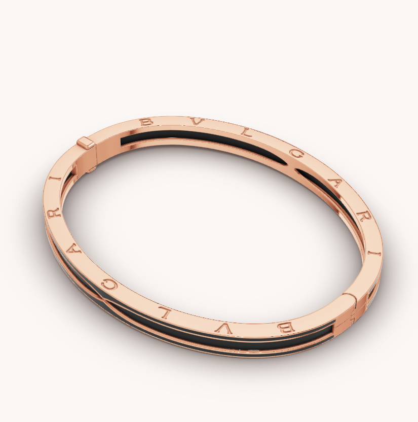 [Rose Jewellery]ZERO 1 PINK GOLD WITH MATTE BLACK CERAMIC BRACELET