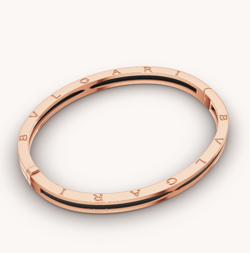 [Rose Jewellery]ZERO 1 PINK GOLD WITH BLACK CERAMIC BRACELET