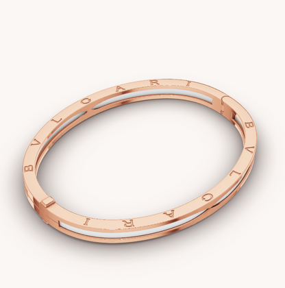 [Rose Jewellery]ZERO 1 PINK GOLD WITH WHITE CERAMIC BRACELET