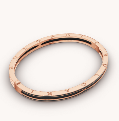 [Rose Jewellery]ZERO 1 PINK GOLD WITH MATTE BLACK CERAMIC BRACELET