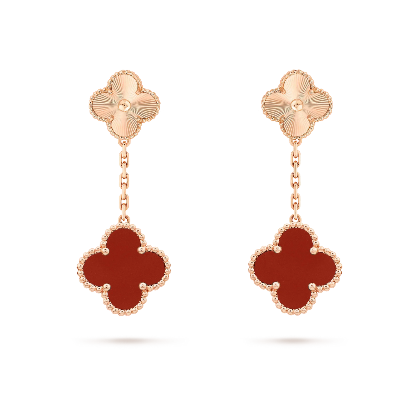 [Rose Jewellery]CLOVER 2 MOTIF  LASER CARNELIAN EARRINGS