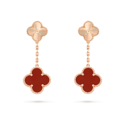 [Rose Jewellery]CLOVER 2 MOTIF  LASER CARNELIAN EARRINGS