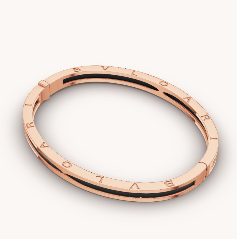 [Rose Jewellery]ZERO 1 PINK GOLD WITH BLACK CERAMIC BRACELET