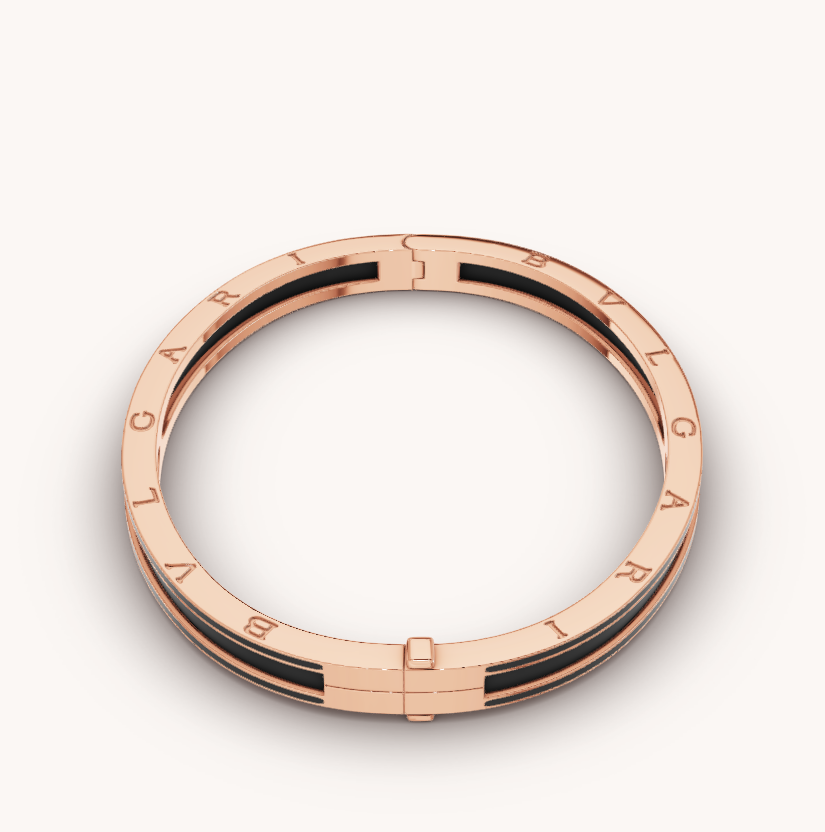 [Rose Jewellery]ZERO 1 PINK GOLD WITH MATTE BLACK CERAMIC BRACELET