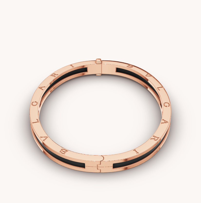 [Rose Jewellery]ZERO 1 PINK GOLD WITH BLACK CERAMIC BRACELET