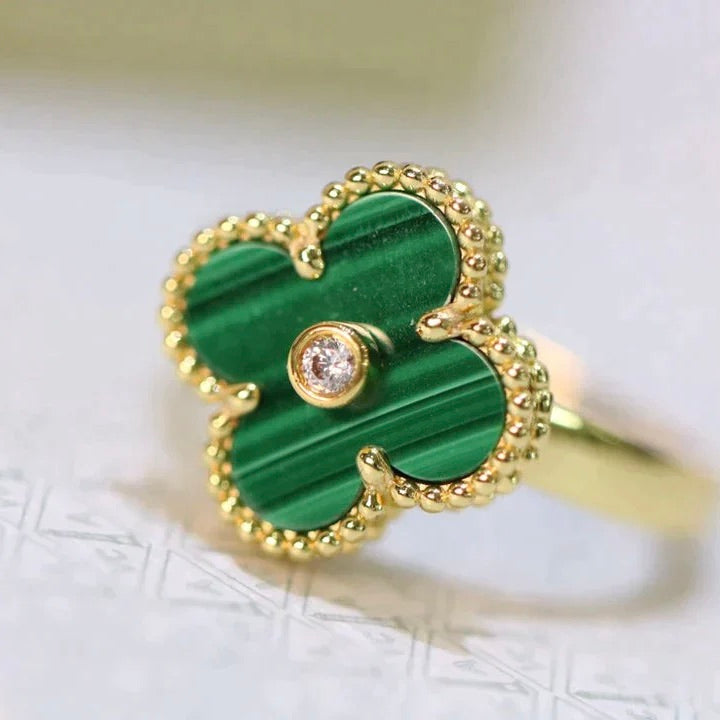 [Rose Jewellery]CLOVER MALACHITE RING GOLD DIAMOND