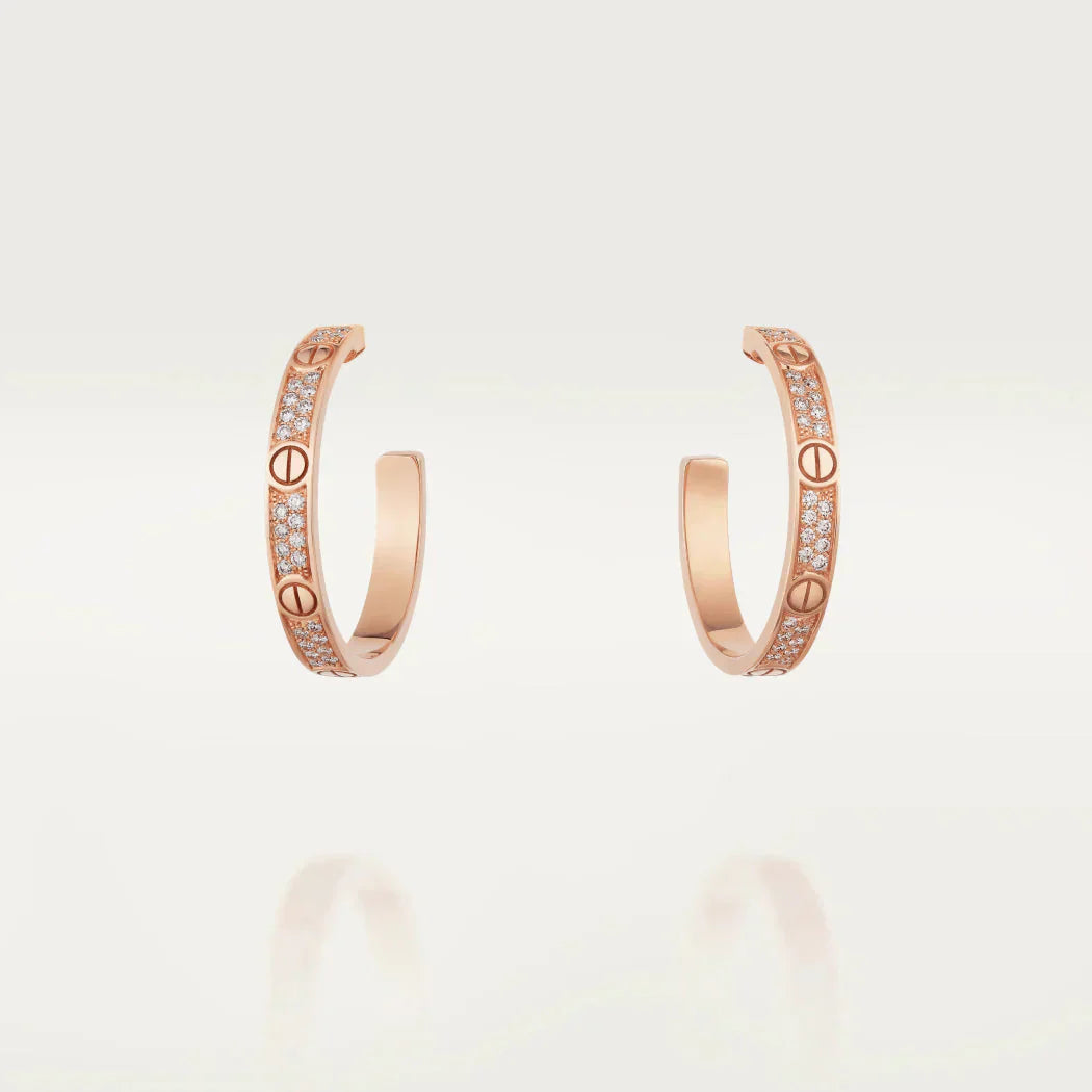 [Rose Jewellery]LOVE DIAMOND PINK GOLD HOOP EARRINGS