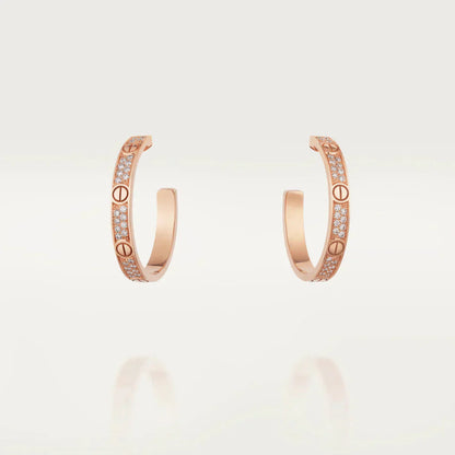 [Rose Jewellery]LOVE DIAMOND PINK GOLD HOOP EARRINGS