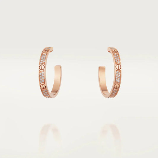 [Rose Jewellery]LOVE DIAMOND PINK GOLD HOOP EARRINGS