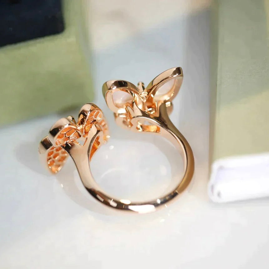 [Rose Jewellery]TWIN BUTTERFLY DIAMOND MOP RING