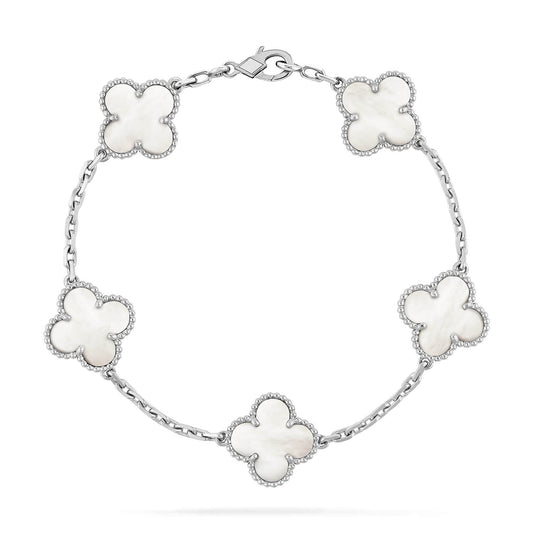 [Rose Jewellery]CLOVER SILVER MOP 5 MOTIF BRACELET