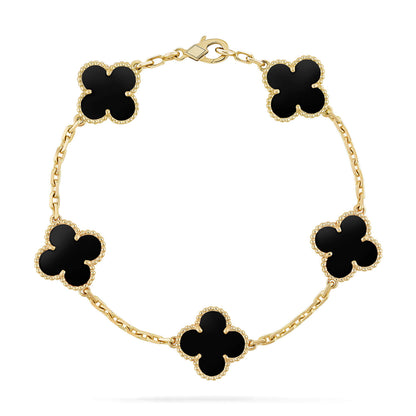 [Rose Jewellery]CLOVER  5 MOTIFS BLACK ONYX BRACELET