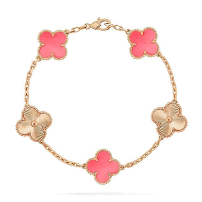 [Rose Jewellery]CLOVER BRACELET 5 MOTIF PINK AND PINK GOLD