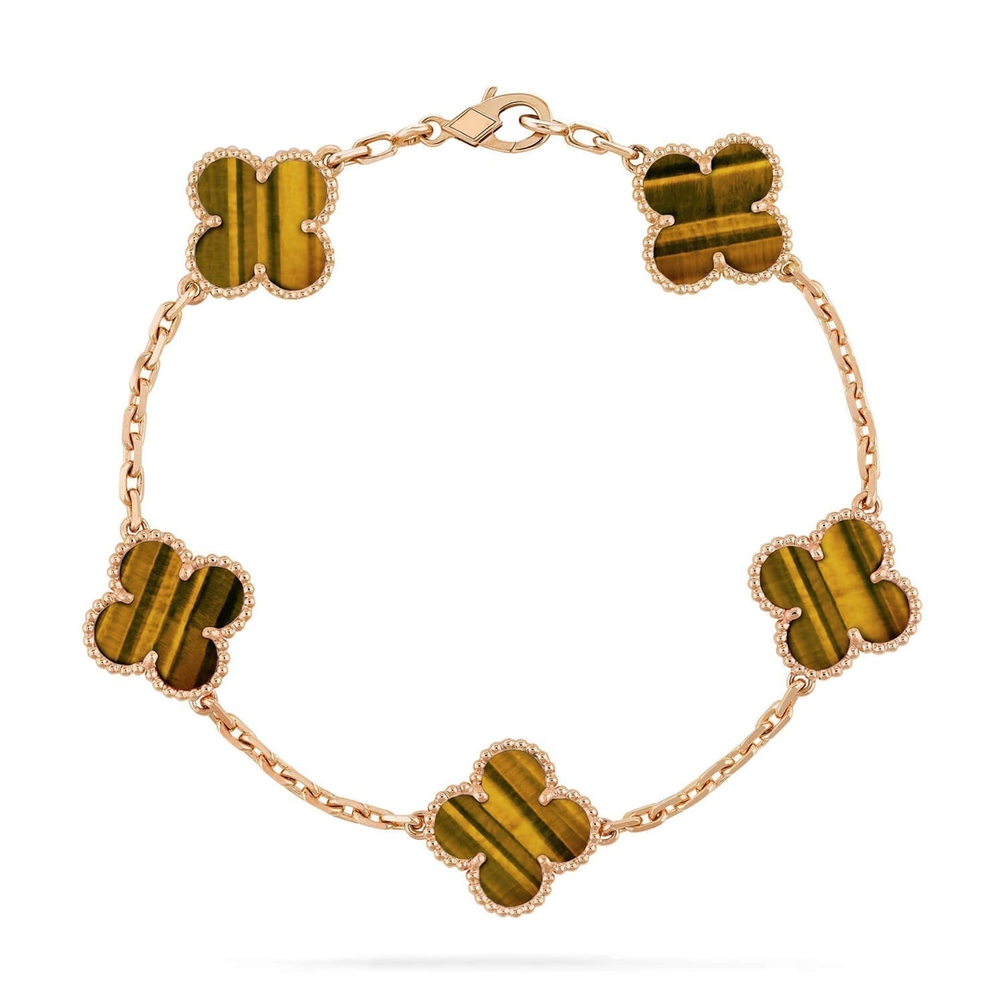 [Rose Jewellery]CLOVER  5 MOTIFS TIGER EYE BRACELET