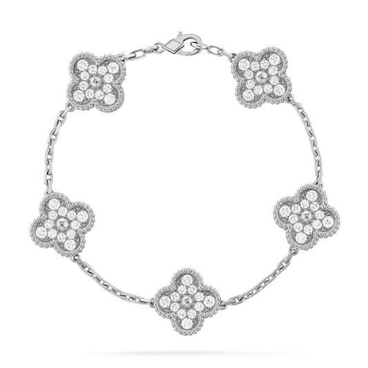 [Rose Jewellery]CLOVER 5 MOTIFS  DIAMOND BRACELET SILVER