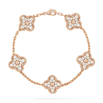 [Rose Jewellery]CLOVER 5 MOTIFS  FULL DIAMOND BRACELET