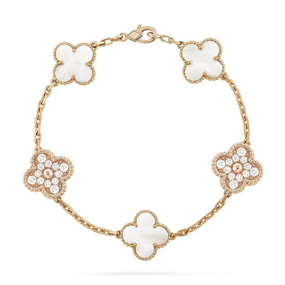 [Rose Jewellery]CLOVER BRACELET 5 MOTIF WHITE MOP DIAMOND