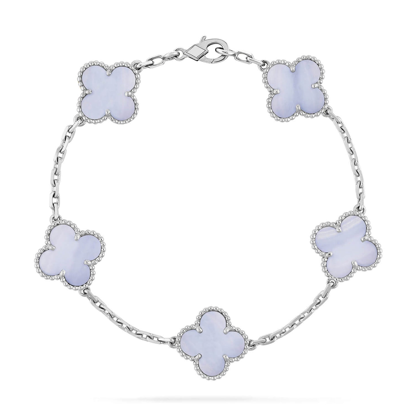 [Rose Jewellery]CLOVER  5 MOTIF PURPLE CHALCEDONY BRACELET SILVER