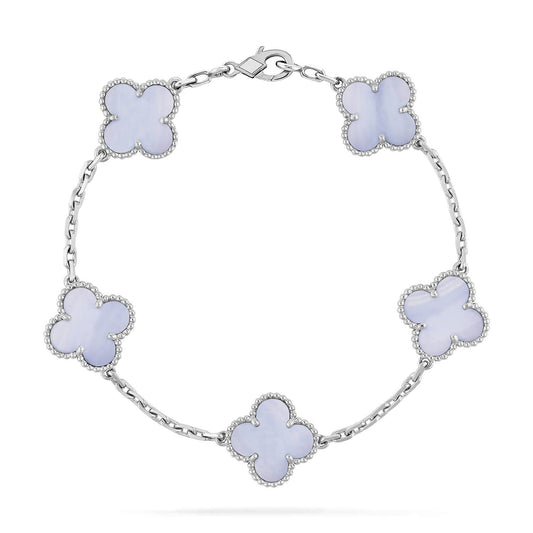 [Rose Jewellery]CLOVER  5 MOTIF PURPLE CHALCEDONY BRACELET SILVER