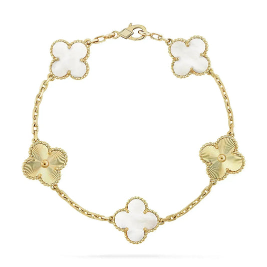 [Rose Jewellery]CLOVER BRACELET 5 MOTIF WHITE MOP PINK GOLD