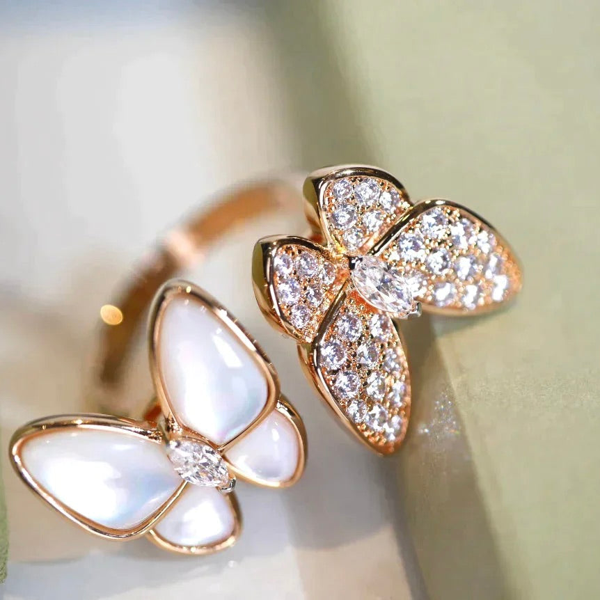 [Rose Jewellery]TWIN BUTTERFLY DIAMOND MOP RING