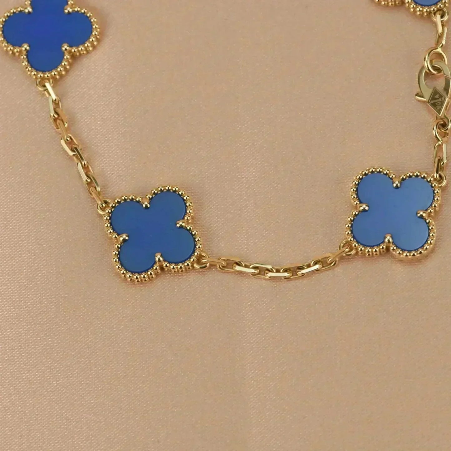 [Rose Jewellery]CLOVER 5 MOTIFS BLUE AGATE BRACELET