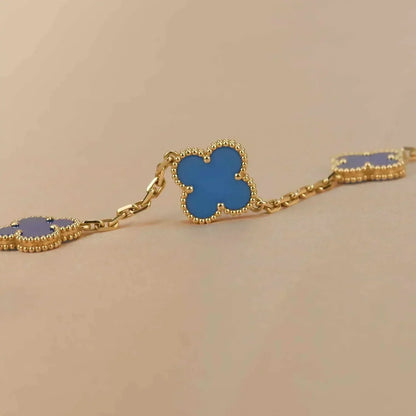 [Rose Jewellery]CLOVER 5 MOTIFS BLUE AGATE BRACELET