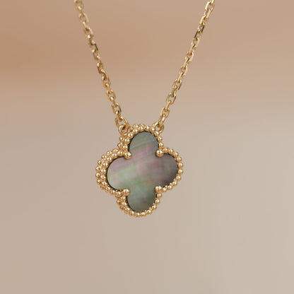 [Rose Jewellery]CLOVER 15MM  GRAY MOTHER OF PEARL NECKLACE