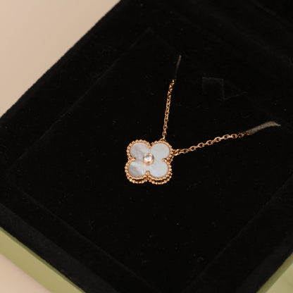 [Rose Jewellery]CLOVER 15MM DIAMOND WHITE FRITILLARIA NECKLACE