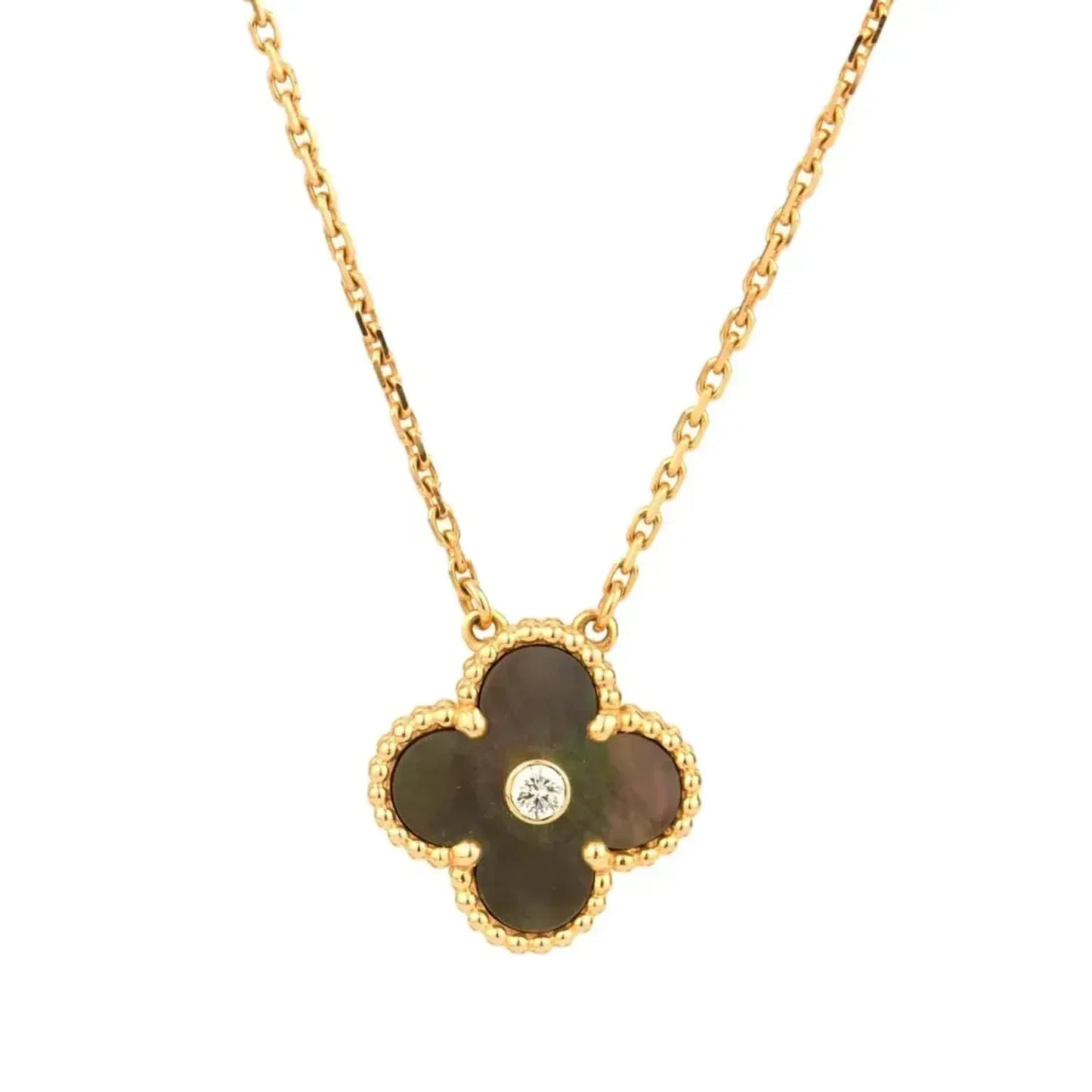 [Rose Jewellery]CLOVER 15MM DIAMOND AND MOTHER-OF-GREY NECKLACE