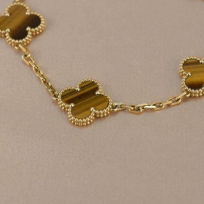 [Rose Jewellery]CLOVER  5 MOTIFS TIGER EYE BRACELET