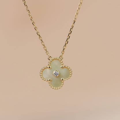 [Rose Jewellery]CLOVER 15MM DIAMOND GOLD MOTHER OF PEARL NECKLACE