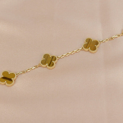 [Rose Jewellery]CLOVER  5 MOTIFS TIGER EYE BRACELET