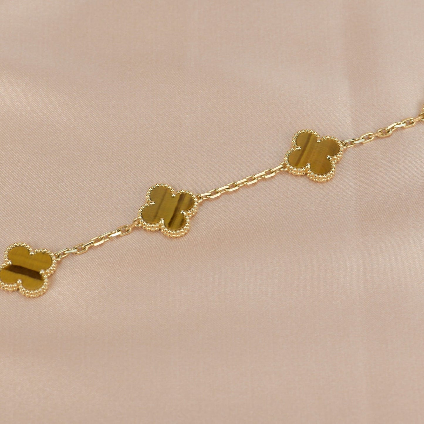 [Rose Jewellery]CLOVER  5 MOTIFS TIGER EYE BRACELET