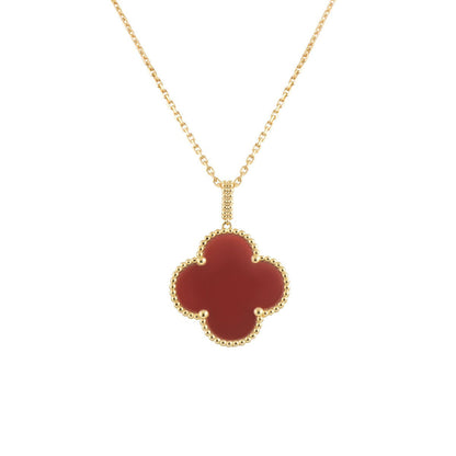 [Rose Jewellery]CLOVER 25MM NECKLACE GOLD CARNELIAN