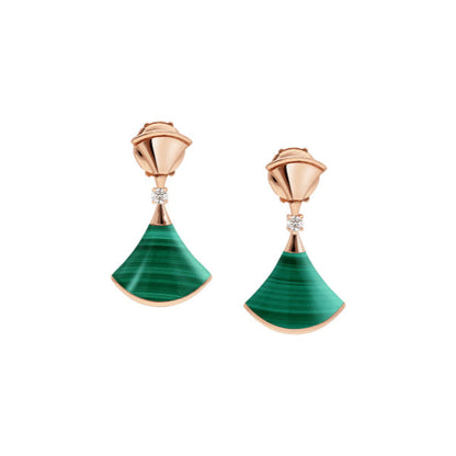 [Rose Jewellery]DREAM MALACHITE PINK GOLD EARRINGS