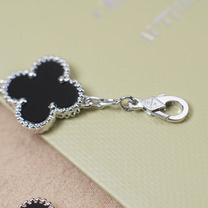 [Rose Jewellery]CLOVER 5 MOTIF ONYXS  BRACELET SILVER