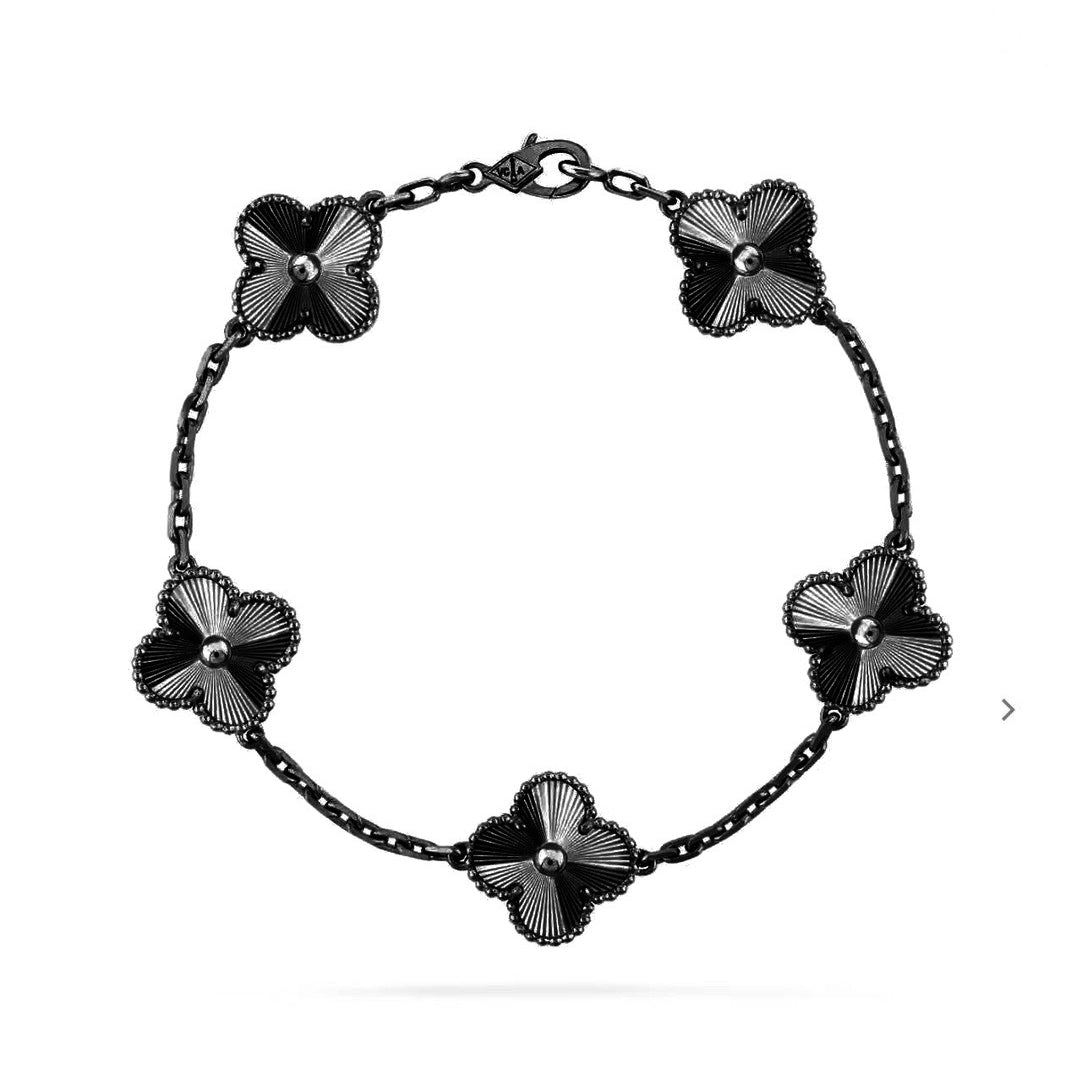 [Rose Jewellery]CLOVER 5 MOTIF BLACK BRACELET