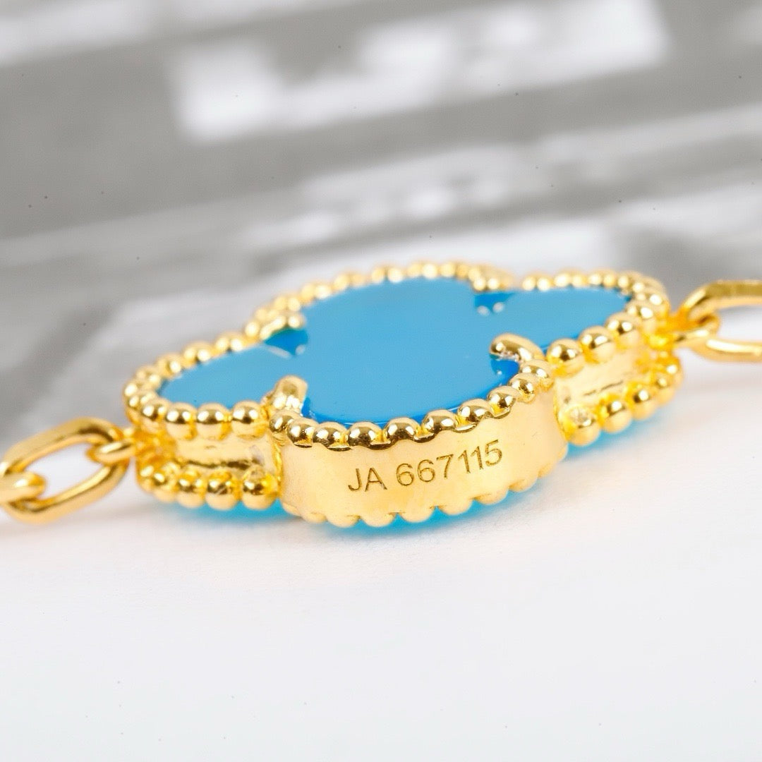 [Rose Jewellery]CLOVER 5 MOTIFS TURQUOISE BRACELET