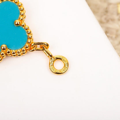 [Rose Jewellery]CLOVER 5 MOTIF TURQUOISE DIAMOND GOLD BRACELET