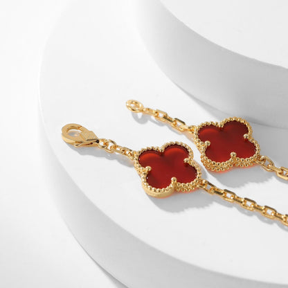 [Rose Jewellery]CLOVER 10 MOTIFS CARNELIAN NECKLACE