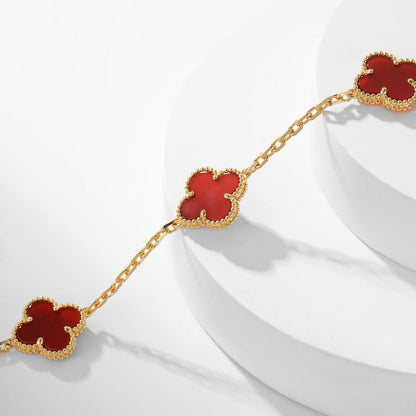 [Rose Jewellery]CLOVER 10 MOTIFS CARNELIAN NECKLACE