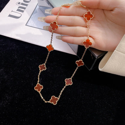 [Rose Jewellery]CLOVER 10 MOTIFS CARNELIAN NECKLACE