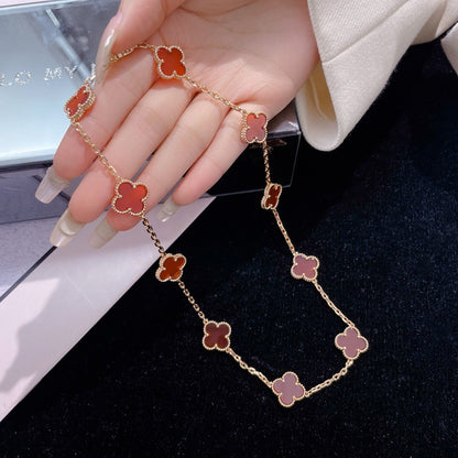 [Rose Jewellery]CLOVER 10 MOTIFS CARNELIAN NECKLACE