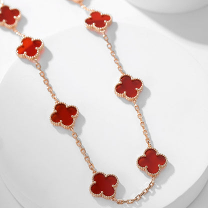 [Rose Jewellery]CLOVER 10 MOTIFS CARNELIAN NECKLACE