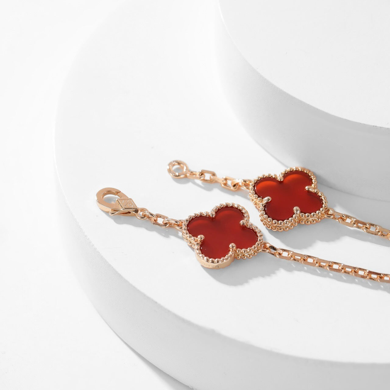 [Rose Jewellery]CLOVER 10 MOTIFS CARNELIAN NECKLACE