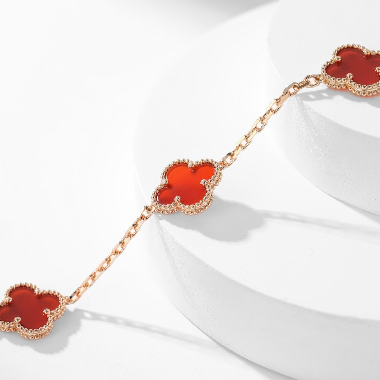 [Rose Jewellery]CLOVER 10 MOTIFS CARNELIAN NECKLACE