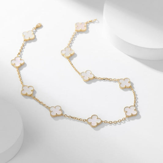 [Rose Jewellery]CLOVER 10 MOTIFS WHITE MOTHER OF PEARL NECKLACE