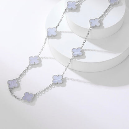 [Rose Jewellery]CLOVER 10 MOTIFS PURPLE CHALCEDONY NECKLACE