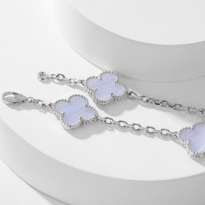 [Rose Jewellery]CLOVER 10 MOTIFS PURPLE CHALCEDONY NECKLACE